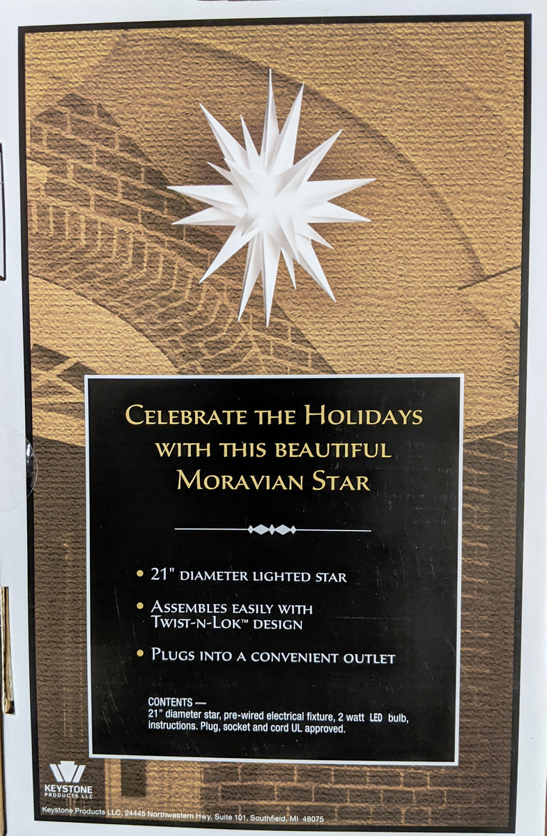 21 Large Moravian Star - Simple Press and Clip Design –
